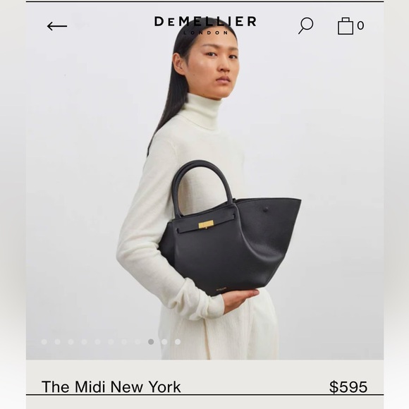 DeMellier The Midi New York Black Small Grain Leather Handbag - Picture 4 of 10